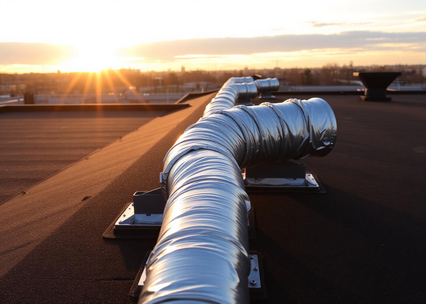 Insulated rooftop duct run